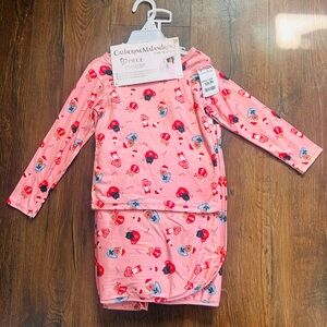 3 Piece pajama set with fluffy blanket 4T